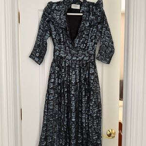 ba&sh Black and Gray Long Sleeve Dress